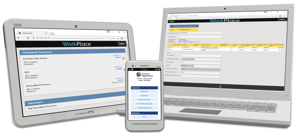 screenshot of WorkPlace Requisition & Procurement
